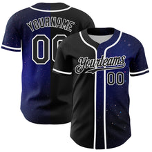 Charger l&#39;image dans la galerie, Custom Black White 3D Pattern Design Rave Galaxy Star Authentic Baseball Jersey
