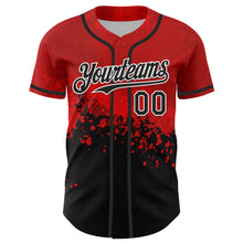 Charger l&#39;image dans la galerie, Custom Red Black-White 3D Pattern Design Rave Splatter Authentic Baseball Jersey
