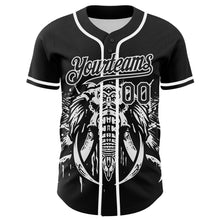 Загрузить изображение в средство просмотра галереи, Custom Black White 3D Pattern Design Rave Mastodons Head Authentic Baseball Jersey
