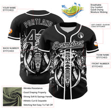 Загрузить изображение в средство просмотра галереи, Custom Black White 3D Pattern Design Rave Mastodons Head Authentic Baseball Jersey
