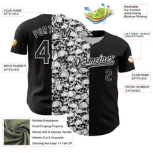 Laden Sie das Bild in den Galerie-Viewer, Custom Black White 3D Pattern Design Rave Skull Authentic Baseball Jersey
