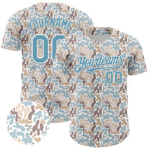 Загрузить изображение в средство просмотра галереи, Custom White Shadow Blue 3D Pattern Design Abstract Spots Authentic Baseball Jersey
