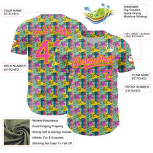 Laden Sie das Bild in den Galerie-Viewer, Custom Green Pink-Yellow 3D Pattern Design Color Brush Blocks Authentic Baseball Jersey
