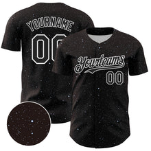 Загрузить изображение в средство просмотра галереи, Custom Black White 3D Pattern Design Starry Sky Authentic Baseball Jersey
