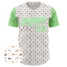 Charger l&#39;image dans la galerie, Custom White Pea Green 3D Pattern Design Rodeo Cowboy Authentic Baseball Jersey
