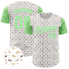 Charger l&#39;image dans la galerie, Custom White Pea Green 3D Pattern Design Rodeo Cowboy Authentic Baseball Jersey
