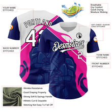 Загрузить изображение в средство просмотра галереи, Custom Royal Pink-Black 3D Pattern Design Knight Hero Art Authentic Baseball Jersey
