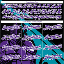 Laden Sie das Bild in den Galerie-Viewer, Custom Black Purple-Teal 3D Pattern Design Knight Hero Art Authentic Baseball Jersey
