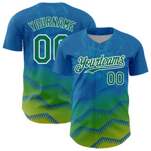 Charger l&#39;image dans la galerie, Custom Panther Blue Kelly Green-White 3D Pattern Design Animal Lion Authentic Baseball Jersey
