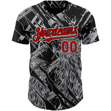 Charger l&#39;image dans la galerie, Custom Black Red-White 3D Pattern Design Animal Eagle Authentic Baseball Jersey
