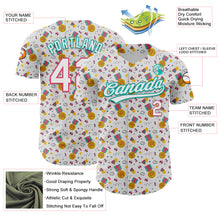 Загрузить изображение в средство просмотра галереи, Custom White Neon Pink-Aqua 3D Pattern Design Champion Medal Authentic Baseball Jersey
