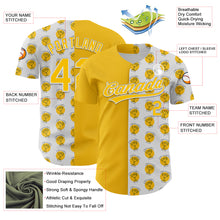 Загрузить изображение в средство просмотра галереи, Custom White Yellow 3D Pattern Design Champion Trophy Authentic Baseball Jersey
