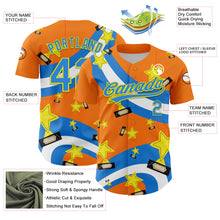 Загрузить изображение в средство просмотра галереи, Custom Bay Orange Electric Blue-Light Yellow 3D Pattern Design Champion Trophy Authentic Baseball Jersey
