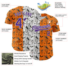 Загрузить изображение в средство просмотра галереи, Custom Bay Orange Purple-White 3D Pattern Halloween Authentic Baseball Jersey
