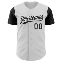 Laden Sie das Bild in den Galerie-Viewer, Custom White Black 3D Pattern Halloween Skull Authentic Baseball Jersey
