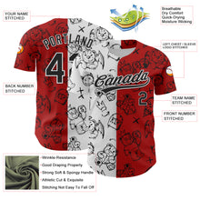 Загрузить изображение в средство просмотра галереи, Custom Red Black-White 3D Pattern Halloween Authentic Baseball Jersey
