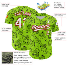 Загрузить изображение в средство просмотра галереи, Custom Neon Green White-Red 3D Pattern Halloween Authentic Baseball Jersey
