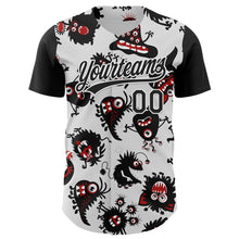 Загрузить изображение в средство просмотра галереи, Custom White Black 3D Pattern Halloween Authentic Baseball Jersey
