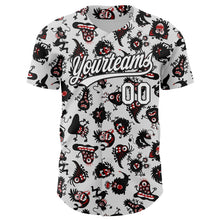 Загрузить изображение в средство просмотра галереи, Custom White Black 3D Pattern Halloween Authentic Baseball Jersey
