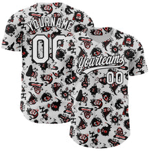 Загрузить изображение в средство просмотра галереи, Custom White Black 3D Pattern Halloween Authentic Baseball Jersey
