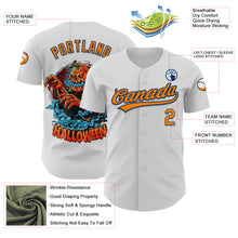 Загрузить изображение в средство просмотра галереи, Custom White Bay Orange-US Navy Blue 3D Pattern Halloween Authentic Baseball Jersey
