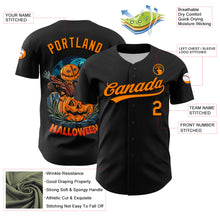 Загрузить изображение в средство просмотра галереи, Custom Black Bay Orange-Brown 3D Pattern Halloween Authentic Baseball Jersey
