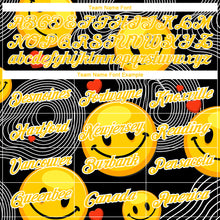 Charger l&#39;image dans la galerie, Custom Black Yellow-White 3D Pattern Design Smile Emoji Performance T-Shirt
