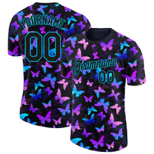 Загрузить изображение в средство просмотра галереи, Custom Black Lakes Blue 3D Pattern Design Butterfly Performance T-Shirt
