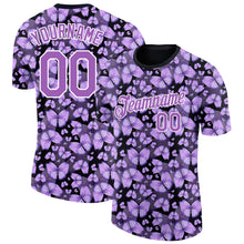 Загрузить изображение в средство просмотра галереи, Custom Medium Purple Black-White 3D Pattern Design Butterfly Performance T-Shirt
