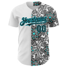 Laden Sie das Bild in den Galerie-Viewer, Custom White Black-Lakes Blue 3D Pattern Design Vintage Tattoos Authentic Baseball Jersey
