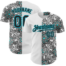 Laden Sie das Bild in den Galerie-Viewer, Custom White Black-Lakes Blue 3D Pattern Design Vintage Tattoos Authentic Baseball Jersey
