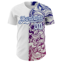 Charger l&#39;image dans la galerie, Custom White Royal 3D Pattern Design Vintage Tattoos Authentic Baseball Jersey
