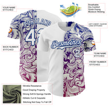 Charger l&#39;image dans la galerie, Custom White Royal 3D Pattern Design Vintage Tattoos Authentic Baseball Jersey
