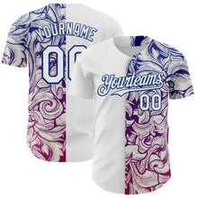 Charger l&#39;image dans la galerie, Custom White Royal 3D Pattern Design Vintage Tattoos Authentic Baseball Jersey
