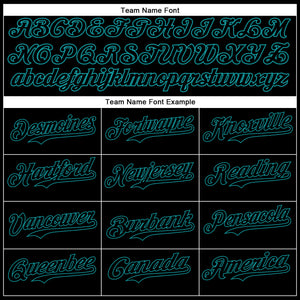 Custom Black Teal 3D Pattern Design Vintage Tattoos Authentic Baseball Jersey