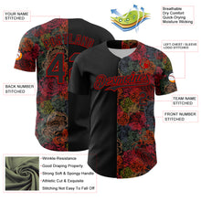 Charger l&#39;image dans la galerie, Custom Black Red 3D Pattern Design Vintage Tattoos Authentic Baseball Jersey
