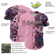 Charger l&#39;image dans la galerie, Custom Light Pink Black 3D Pattern Design Vintage Tattoos Authentic Baseball Jersey
