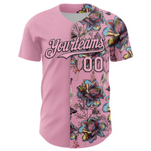 Charger l&#39;image dans la galerie, Custom Light Pink Black 3D Pattern Design Vintage Tattoos Authentic Baseball Jersey
