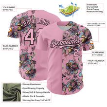 Charger l&#39;image dans la galerie, Custom Light Pink Black 3D Pattern Design Vintage Tattoos Authentic Baseball Jersey
