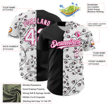 Charger l&#39;image dans la galerie, Custom Black White-Hot Pink 3D Pattern Design Vintage Tattoos Authentic Baseball Jersey
