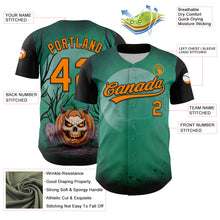 Laden Sie das Bild in den Galerie-Viewer, Custom Green Bay Orange-Black 3D Halloween Authentic Baseball Jersey
