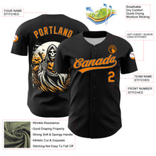 Charger l&#39;image dans la galerie, Custom Black Bay Orange-Steel Gray 3D Halloween Authentic Baseball Jersey
