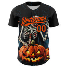 Загрузить изображение в средство просмотра галереи, Custom Black Orange 3D Halloween Authentic Baseball Jersey
