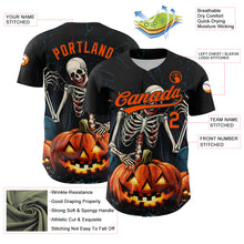 Загрузить изображение в средство просмотра галереи, Custom Black Orange 3D Halloween Authentic Baseball Jersey
