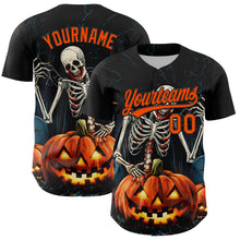 Загрузить изображение в средство просмотра галереи, Custom Black Orange 3D Halloween Authentic Baseball Jersey
