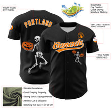 Laden Sie das Bild in den Galerie-Viewer, Custom Black Bay Orange-White 3D Halloween Authentic Baseball Jersey
