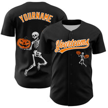 Laden Sie das Bild in den Galerie-Viewer, Custom Black Bay Orange-White 3D Halloween Authentic Baseball Jersey
