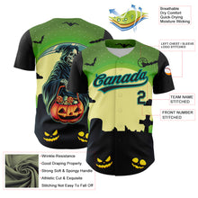 Charger l&#39;image dans la galerie, Custom Green Black-Aqua 3D Halloween Authentic Baseball Jersey
