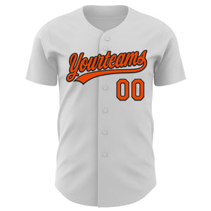 Custom White Orange-Black 3D Halloween Authentic Baseball Jersey