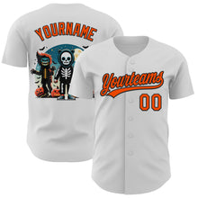 Загрузить изображение в средство просмотра галереи, Custom White Orange-Black 3D Halloween Authentic Baseball Jersey
